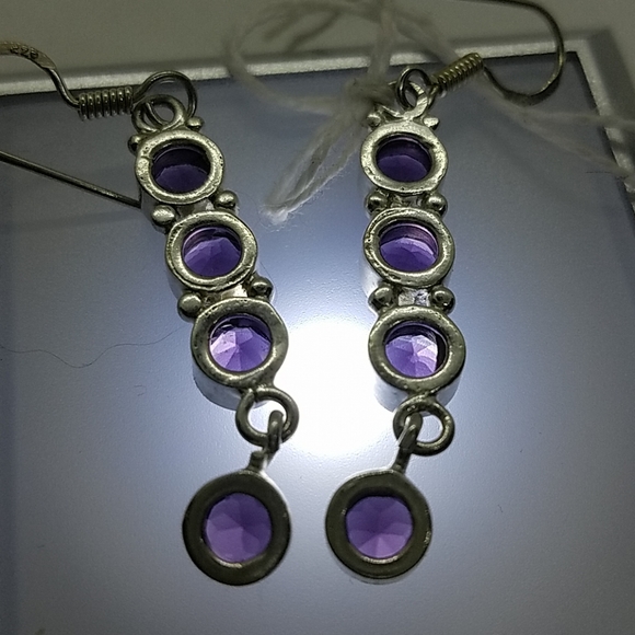 Nwot!! Amethyst sterling earrings handmade - Picture 4 of 6